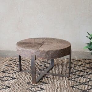 Nkuku Chakala Wooden Coffee Table | Tables | Brown | Approx 41 x 60-70 cm (Diameter)