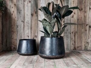 Nkuku Endo Reclaimed Iron Planter | Vases & Planters | Multicolour | Large 39 x 48 cm (Diameter)