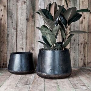 Nkuku Endo Reclaimed Iron Planter | Vases & Planters | Multicolour | Large 39 x 48 cm (Diameter)