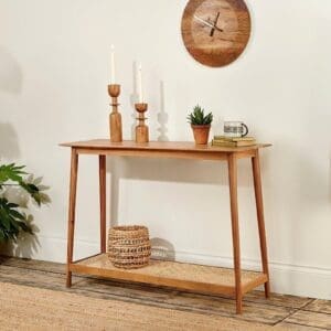 Nkuku Erabar Acacia & Cane Console Table | Tables | Natural