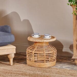 Nkuku Hoian Rattan Side Table | Tables | Natural