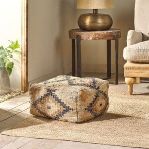 Nkuku Kesu Kilim Pouf | Chairs Stools & Benches | Natural | Small