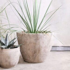 Nkuku Affiti Clay Planter | Vases & Planters | Antique Grey | Large 40 x 50 cm (Diameter)