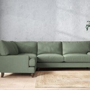 Nkuku Marri Left Hand Corner Sofa | Make To Order | Grand | Brera Linen Jade