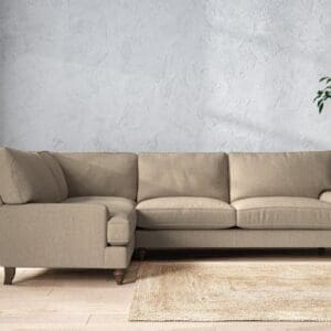 Nkuku Marri Left Hand Corner Sofa | Make To Order | Grand | Brera Linen Pebble