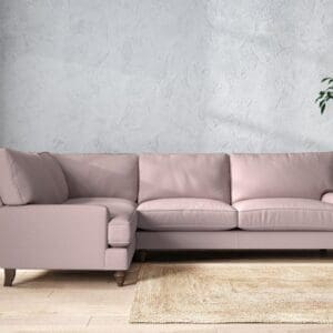 Nkuku Marri Left Hand Corner Sofa | Make To Order | Grand | Recycled Cotton Lavender