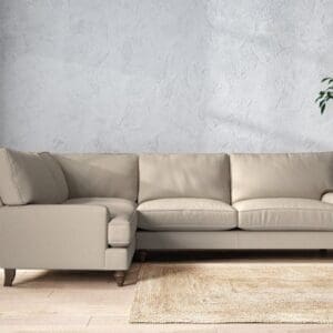 Nkuku Marri Left Hand Corner Sofa | Make To Order | Grand | Recycled Cotton Stone