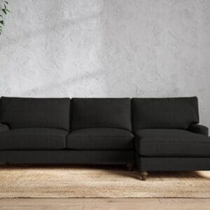 Nkuku Marri Right Hand Chaise Sofa | Make To Order | Grand | Brera Linen Charcoal