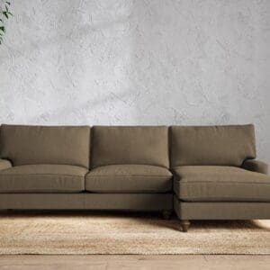 Nkuku Marri Right Hand Chaise Sofa | Make To Order | Grand | Brera Linen Chestnut