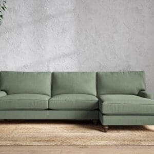 Nkuku Marri Right Hand Chaise Sofa | Make To Order | Grand | Brera Linen Jade