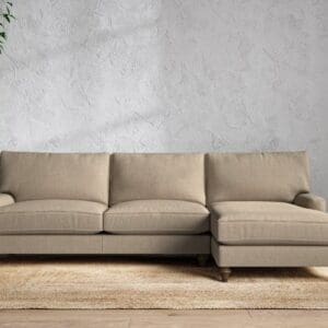 Nkuku Marri Right Hand Chaise Sofa | Make To Order | Grand | Brera Linen Pebble