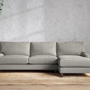 Nkuku Marri Right Hand Chaise Sofa | Make To Order | Grand | Brera Linen Smoke