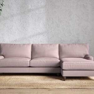 Nkuku Marri Right Hand Chaise Sofa | Make To Order | Grand | Recycled Cotton Lavender