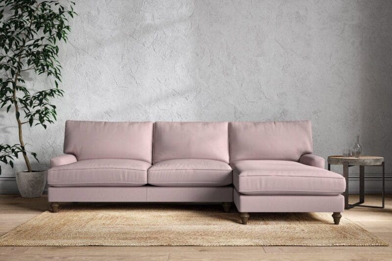 nkuku marri grand right hand chaise sofa recycled cotton lavender 5055672441151 33162650222768