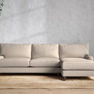 Nkuku Marri Right Hand Chaise Sofa | Make To Order | Grand | Recycled Cotton Natural