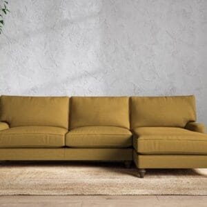 Nkuku Marri Right Hand Chaise Sofa | Make To Order | Grand | Recycled Cotton Ochre