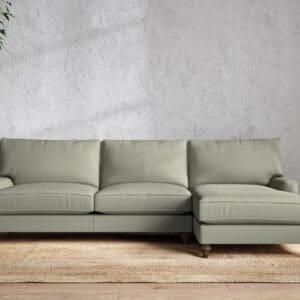 Nkuku Marri Right Hand Chaise Sofa | Make To Order | Grand | Recycled Cotton Seaspray