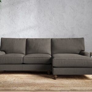 Nkuku Marri Right Hand Chaise Sofa | Make To Order | Large | Brera Linen Granite