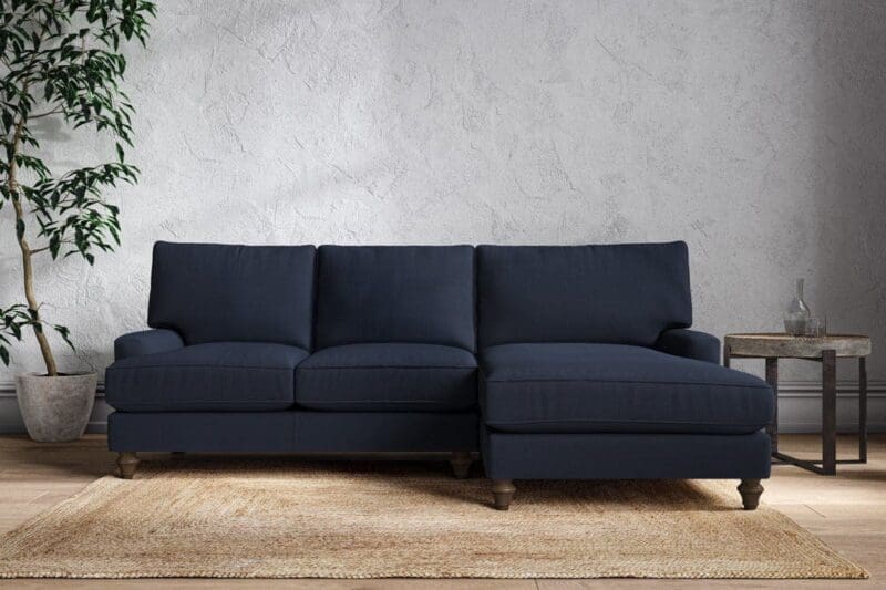 nkuku marri large right hand chaise sofa brera linen indigo 5055672434788 33162779951280