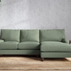 Nkuku Marri Right Hand Chaise Sofa | Make To Order | Large | Brera Linen Jade