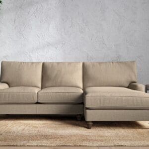 Nkuku Marri Right Hand Chaise Sofa | Make To Order | Large | Brera Linen Pebble