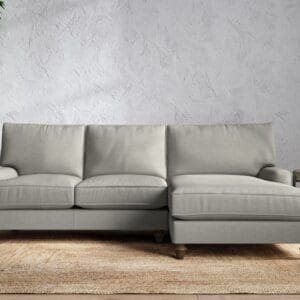 Nkuku Marri Right Hand Chaise Sofa | Make To Order | Large | Brera Linen Smoke