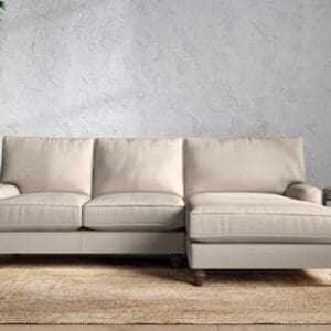 Nkuku Marri Right Hand Chaise Sofa | Make To Order | Large | Recycled Cotton Natural