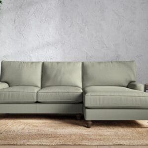 Nkuku Marri Right Hand Chaise Sofa | Make To Order | Large | Recycled Cotton Seaspray