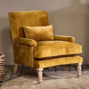 Nkuku Nalla Velvet Armchair | Chairs Stools & Benches | Ochre