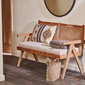 Nkuku Nalrina Acacia And Cane Sofa | Chairs Stools & Benches | Natural