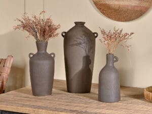 Nkuku Varkala Ceramic Decorative Vase | Gift Jewellery & Accessories | Black | Medium