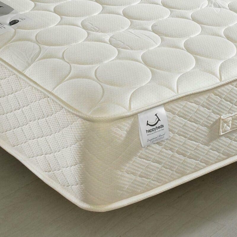 4ft6 Double Quilted Mattress Bamboo Natural Fillings - Mirage Spring - Happy Beds