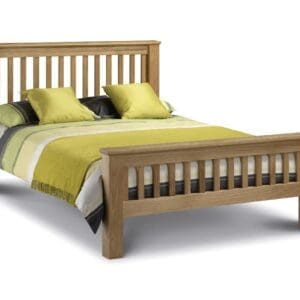 Amsterdam - Double - Solid Oak Wooden Bed Frame - High Foot End - Double - Happy Beds