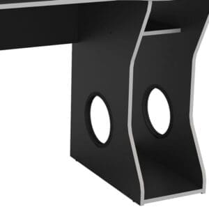 Enzo Gaming Desk BlackSilver Wooden Happy Beds 8 1