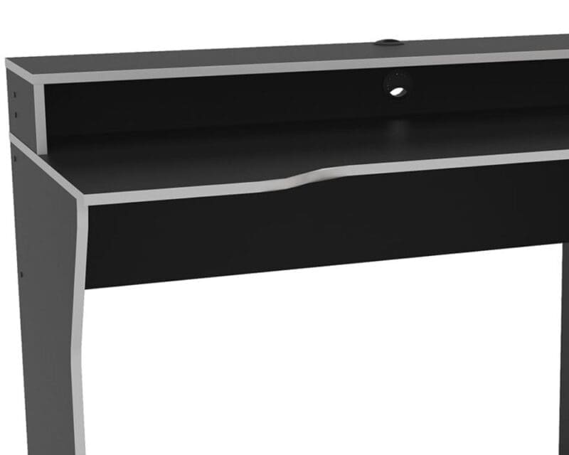 Enzo Gaming Desk BlackSilver Wooden Happy Beds 9 1