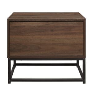 Houston 2 Drawer Bedside Table Walnut WoodenMetal Happy Beds 9 1