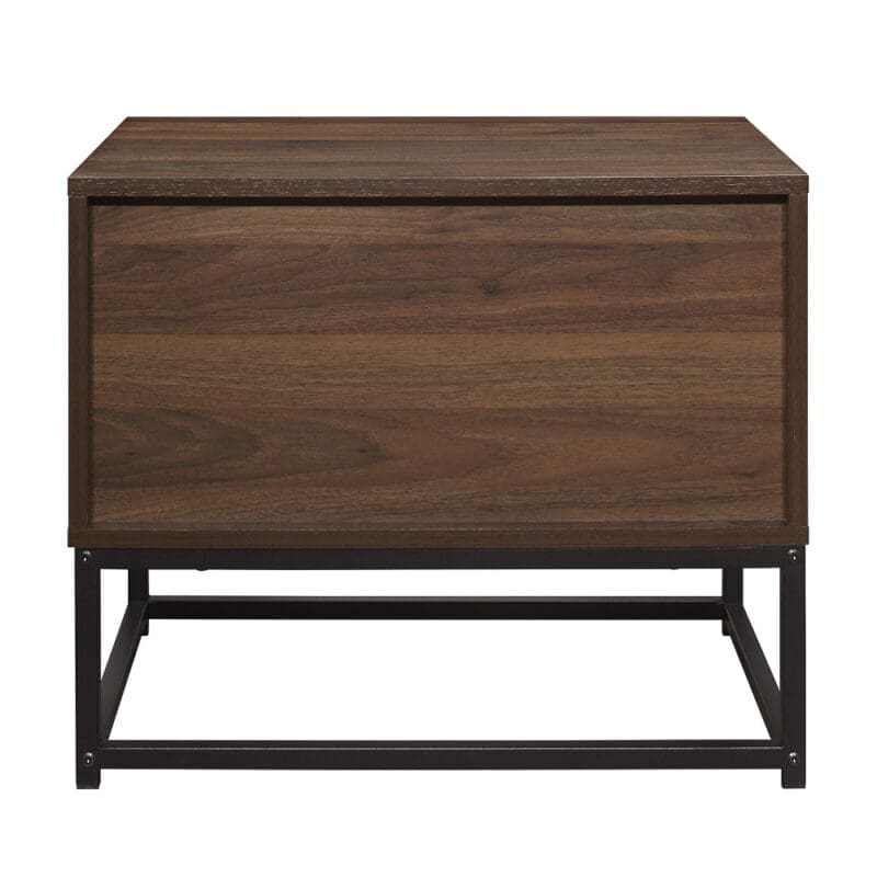 Houston 2 Drawer Bedside Table Walnut WoodenMetal Happy Beds 9 1