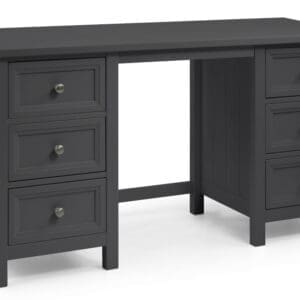 Maine - Double Pedestal Dressing Table - Dark Grey - Wooden - Happy Beds