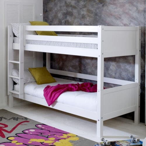 Nordic - EU Single - Groove Bunk Bed - White - Wooden - EU3ft - Happy Beds