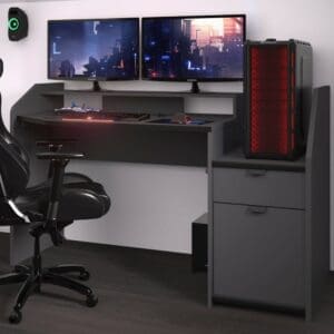 SetUp - Medium Gaming Desk - Grey - Wooden - Happy Beds