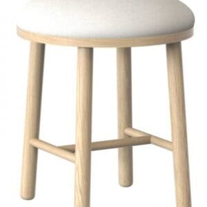 TCH Trua Painted Fabric Seat Round Bedroom Stool