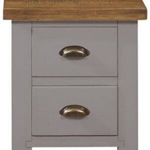 Regatta Grey Painted Pine Bedside Cabinet, 2 Drawers