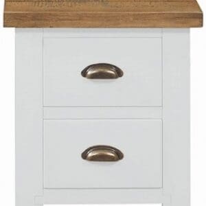 Regatta White Painted Pine Bedside Cabinet, 2 Drawers