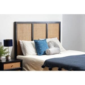 Desser Venice Rattan Headboard For Queen Beds In Black