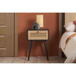 Birlea Croxley 1 Drawer Rattan Bedside