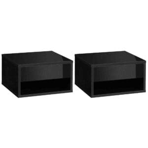 HOMCOM Floating Bedside Table Set Of 2 Wall Mounted Nightstand with Drawer - Black