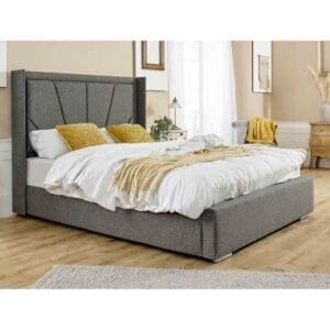 Eleganza Home Eleganza Harry Linen Superking Bed Frame - Charcoal