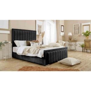 Eleganza Home Eleganza Island Plush King Bed Frame - Black