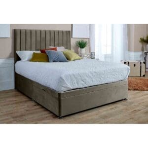 Eleganza Home Eleganza Sophia Divan Ottoman Plush Small Double Bed Frame - Grey