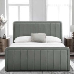 SleepOn Double Brushed Velvet Ottoman Bed In Dark Grey